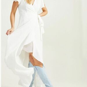 Altar’d State Springvale Maxi Dress White size Large NWT Spring Bridal Church